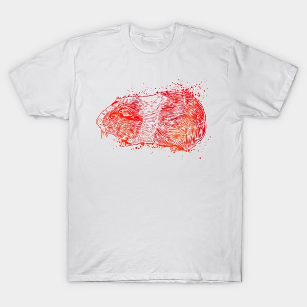 Color drawing of guinea pig T-Shirt by Modern Medieval Design